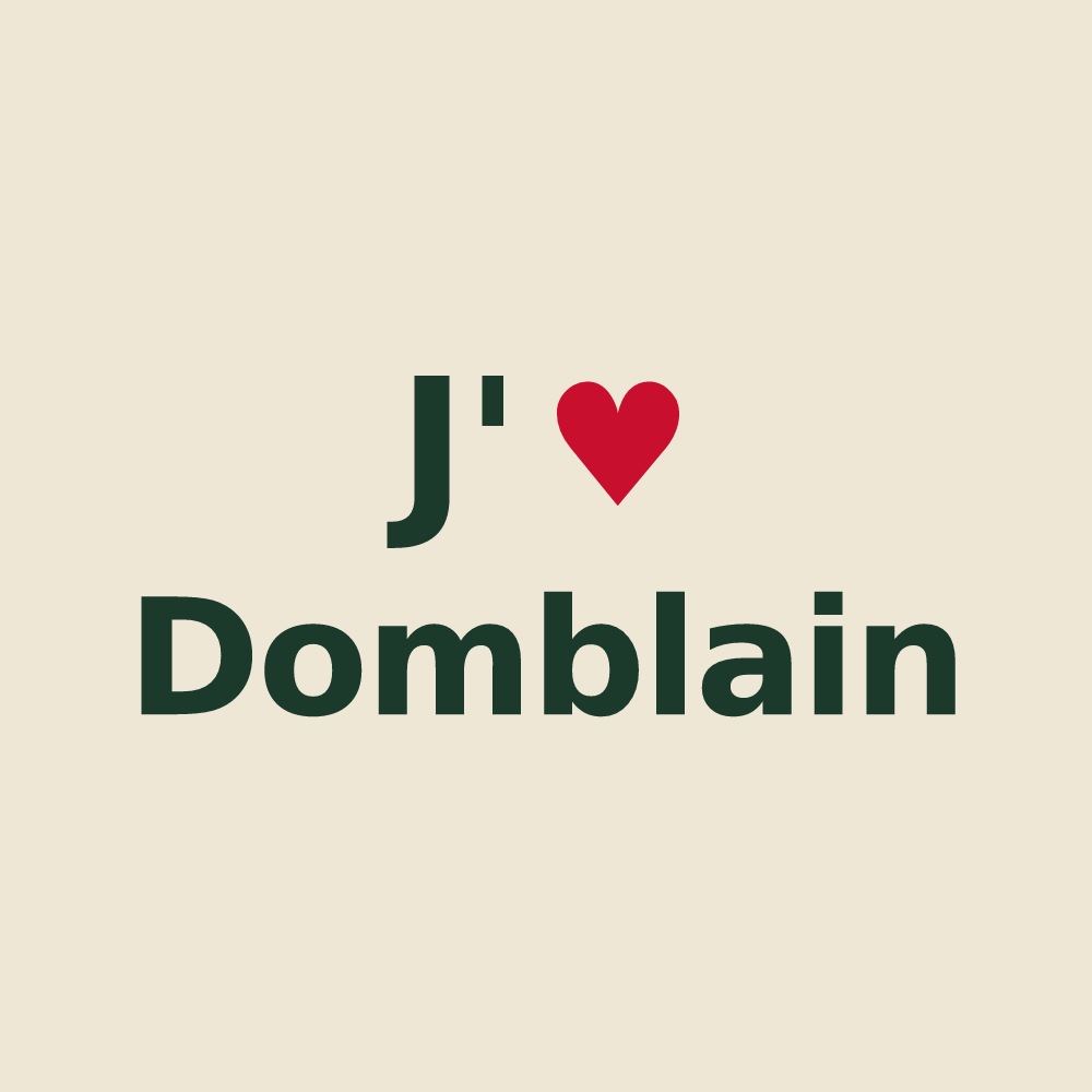 Tote bag personnalisé Domblain — design J'aime Domblain