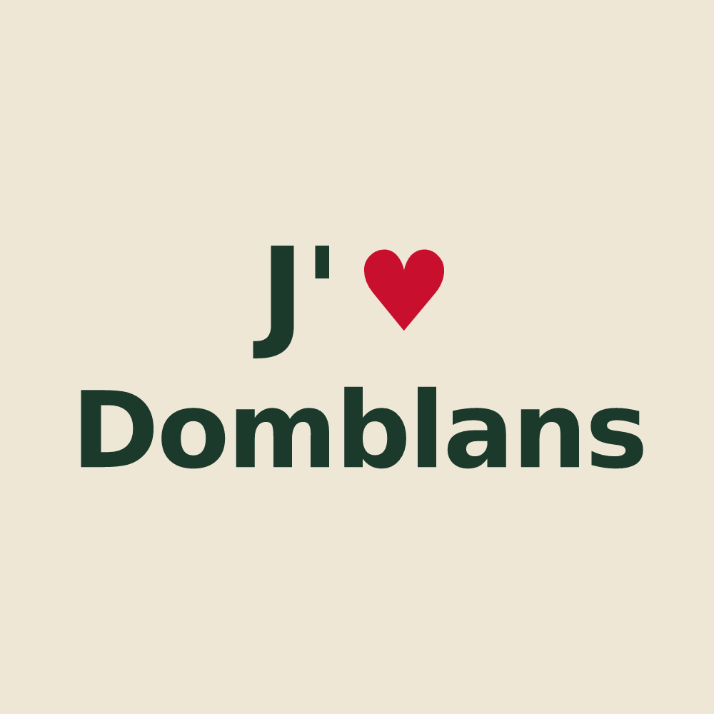 Tote bag personnalisé Domblans — design J'aime Domblans