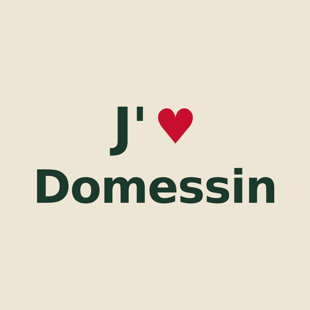 Tote bag personnalisé Domessin — design J'aime Domessin