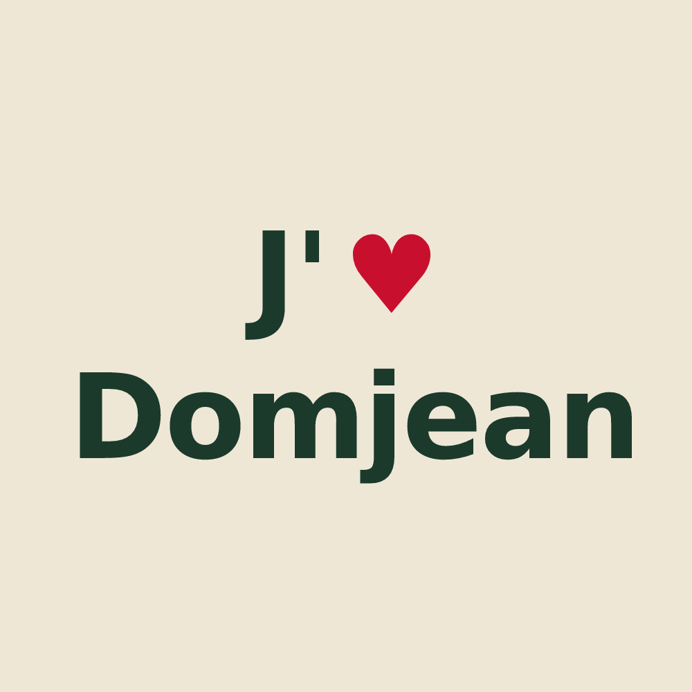 Tote bag personnalisé Domjean — design J'aime Domjean