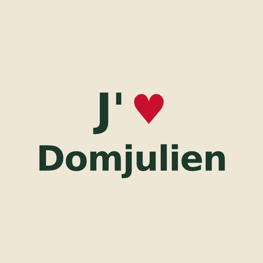 Tote bag personnalisé Domjulien — design J'aime Domjulien