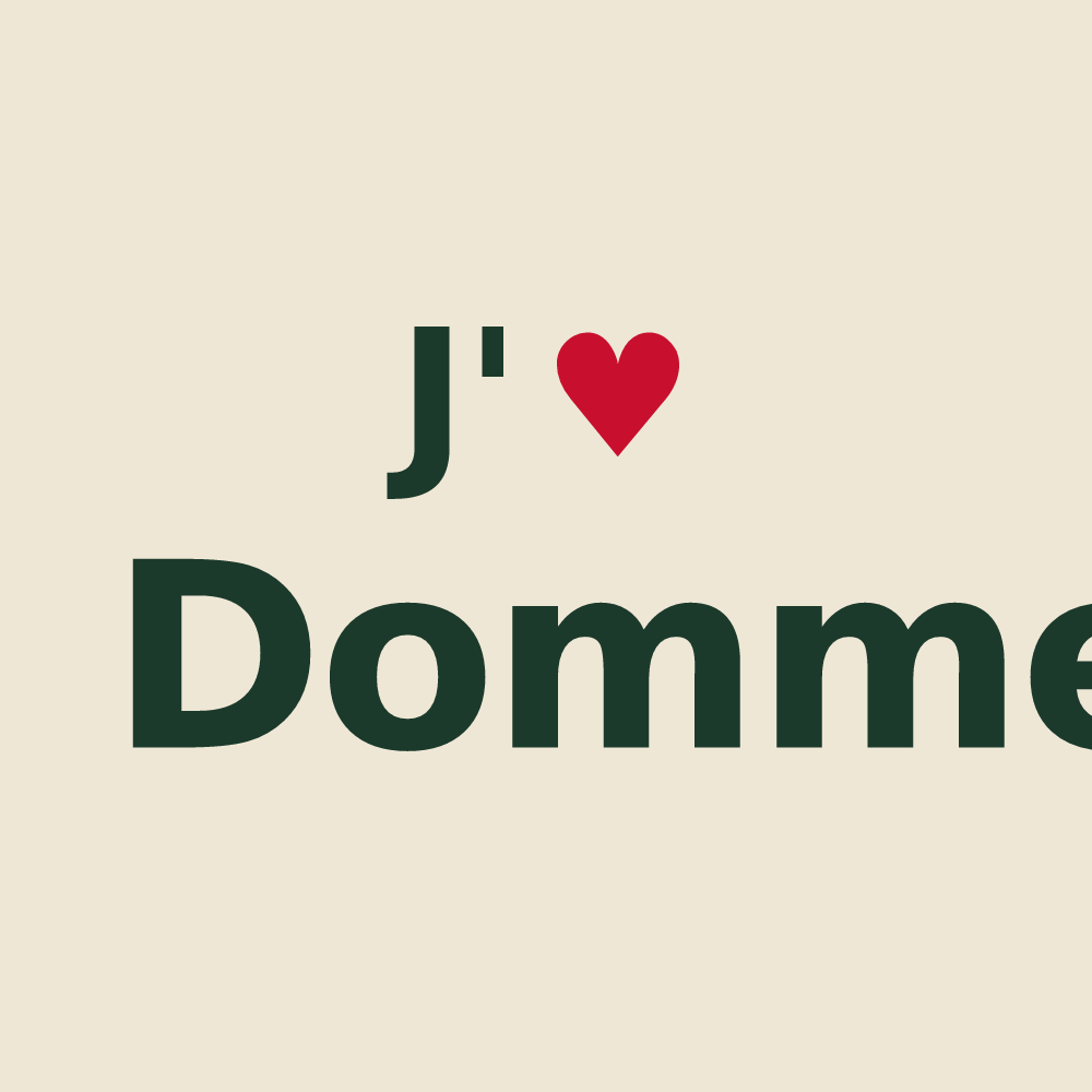Tote bag personnalisé Domme — design J'aime Domme