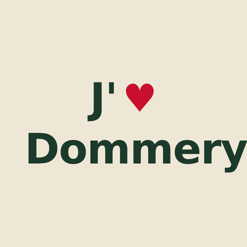 Tote bag personnalisé Dommery — design J'aime Dommery
