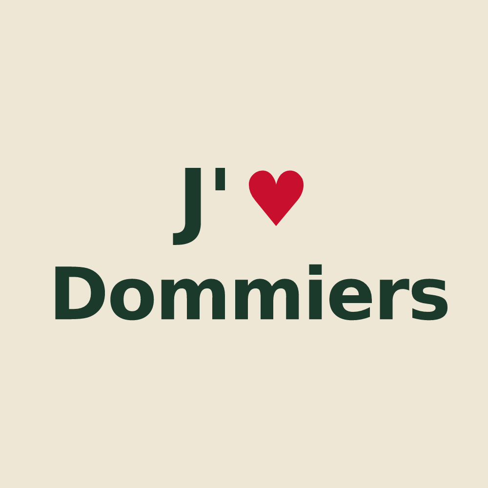 Tote bag personnalisé Dommiers — design J'aime Dommiers