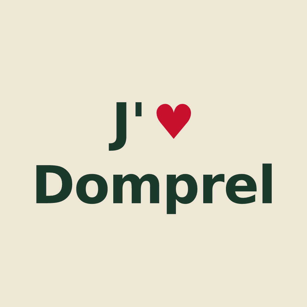Tote bag personnalisé Domprel — design J'aime Domprel