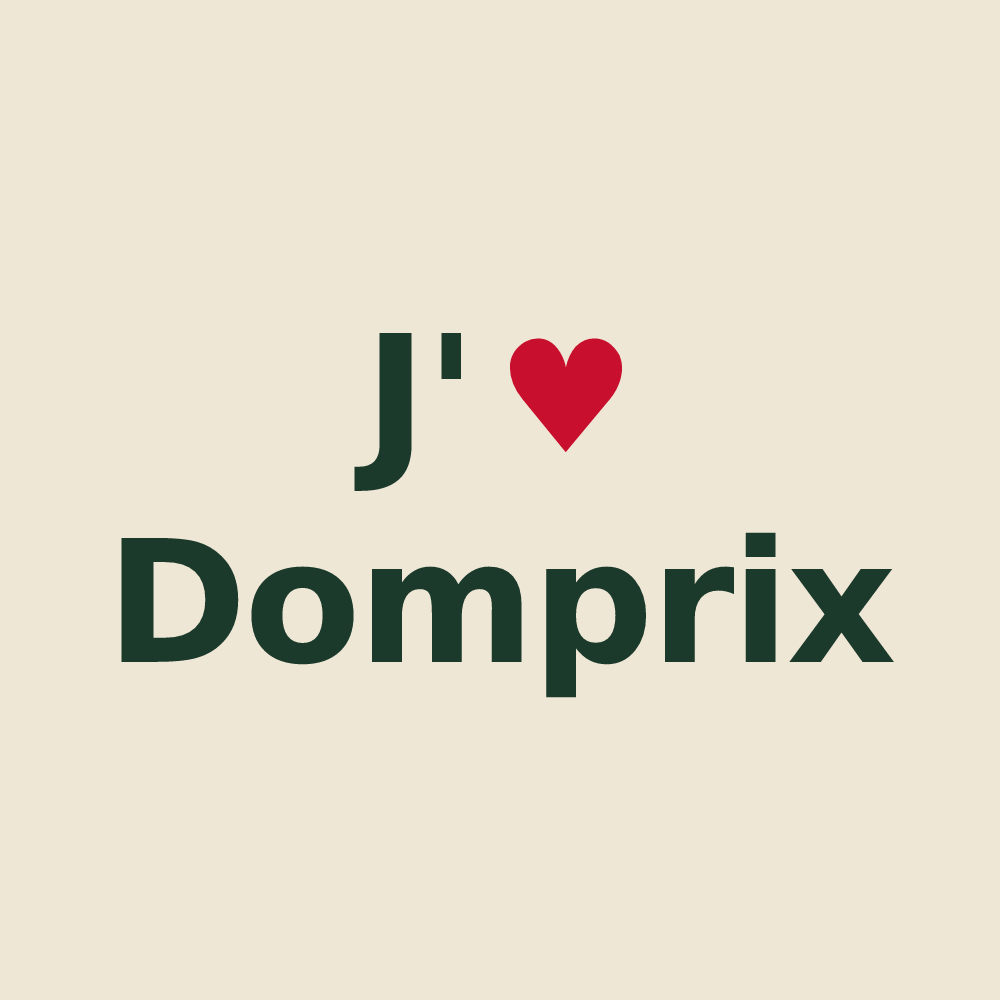 Tote bag personnalisé Domprix — design J'aime Domprix