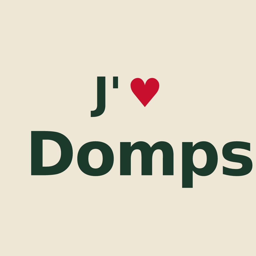 Tote bag personnalisé Domps — design J'aime Domps