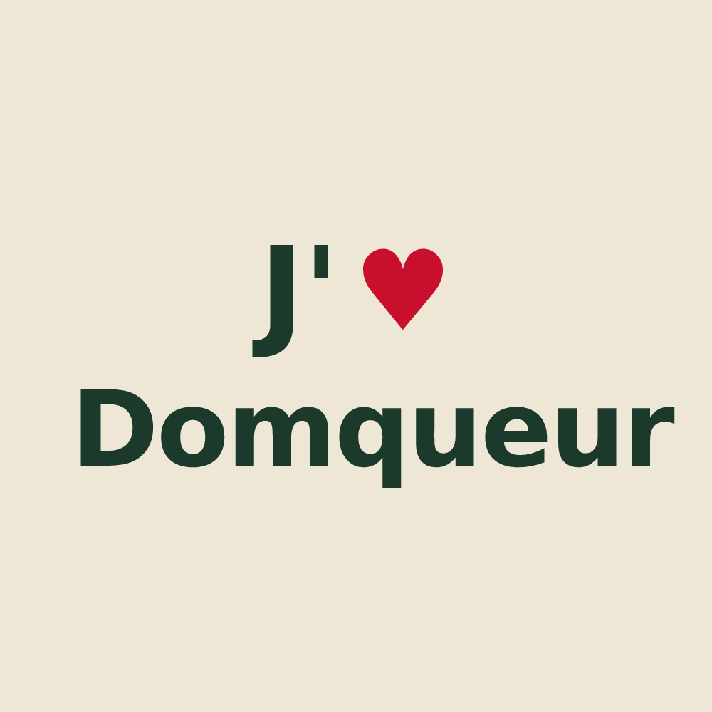 Tote bag personnalisé Domqueur — design J'aime Domqueur