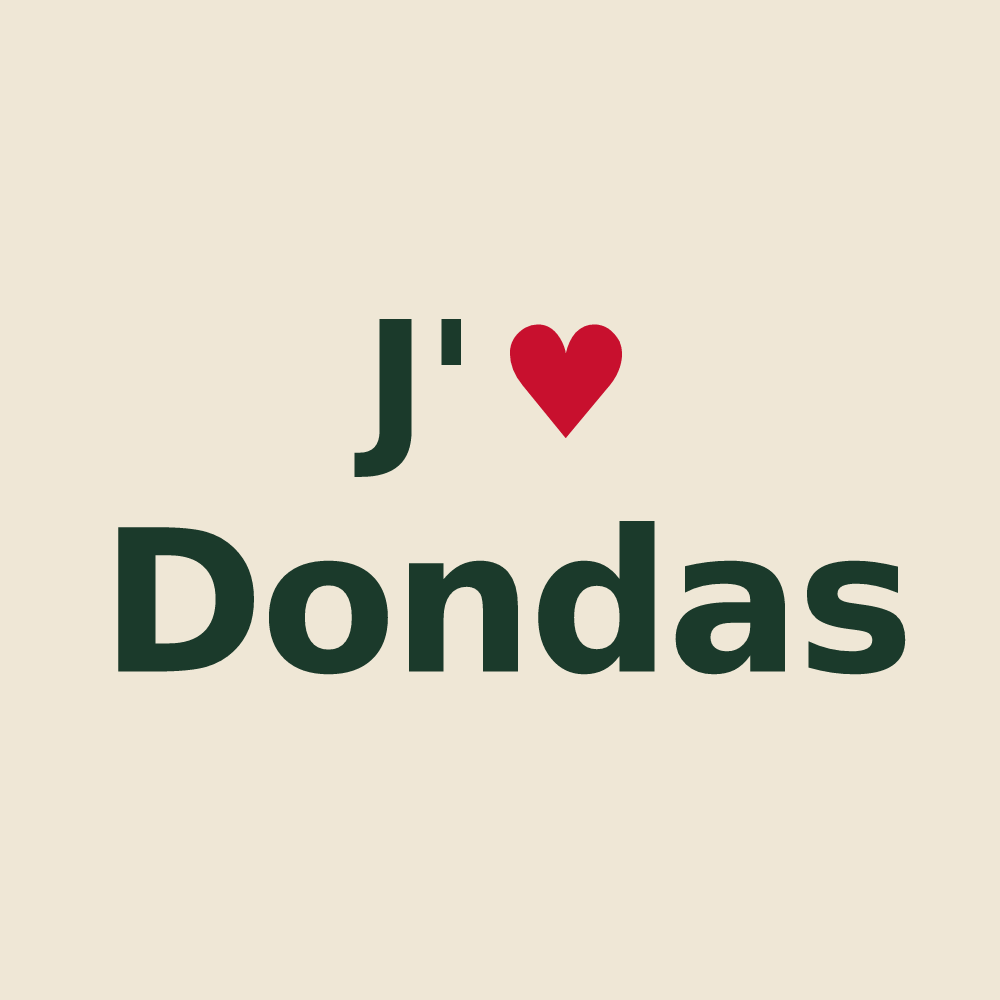 Tote bag personnalisé Dondas — design J'aime Dondas