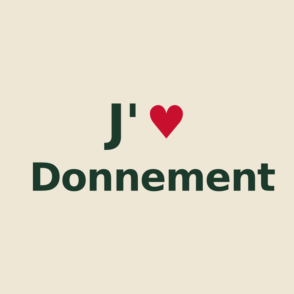 Tote bag personnalisé Donnement — design J'aime Donnement
