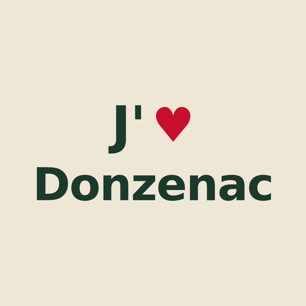 Tote bag personnalisé Donzenac — design J'aime Donzenac