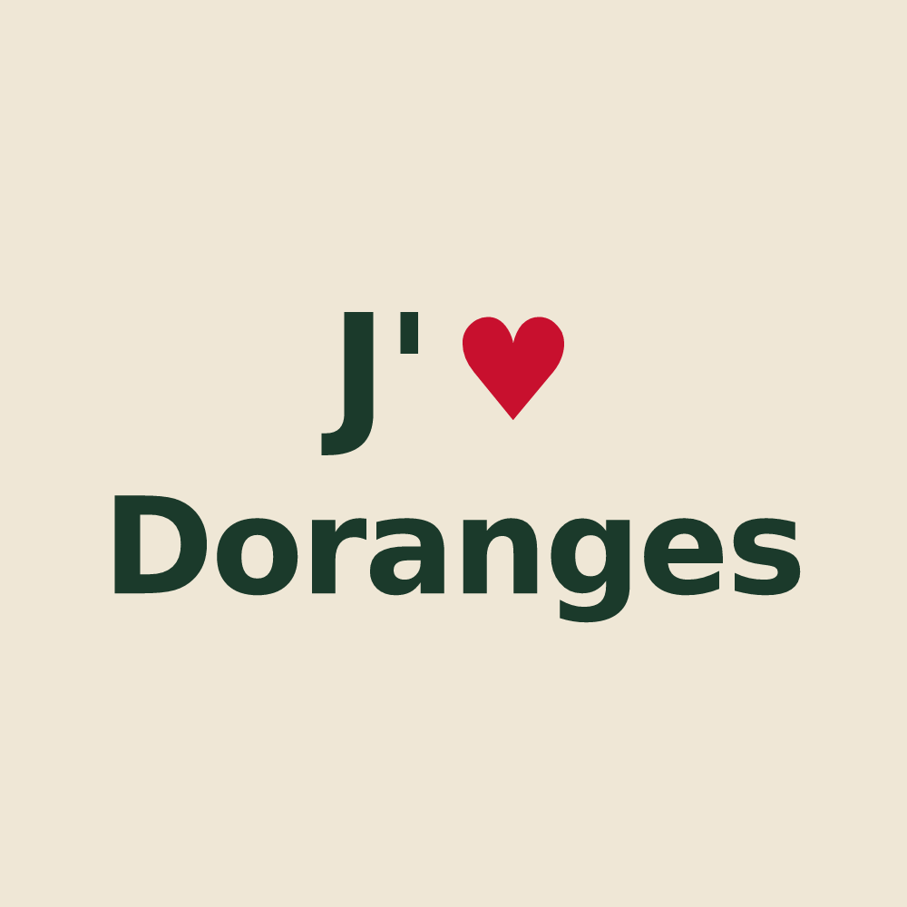 Tote bag personnalisé Doranges — design J'aime Doranges
