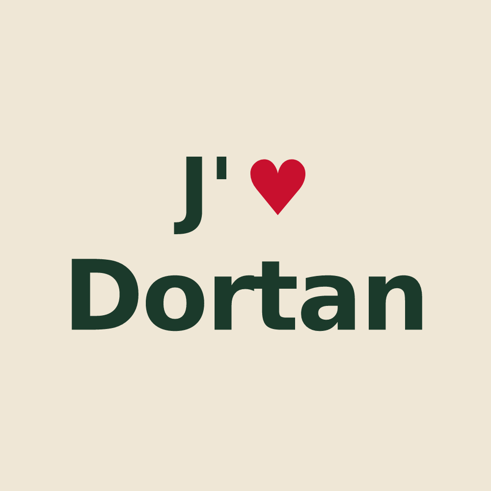 Tote bag personnalisé Dortan — design J'aime Dortan