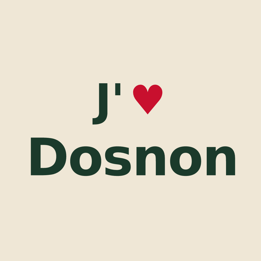 Tote bag personnalisé Dosnon — design J'aime Dosnon