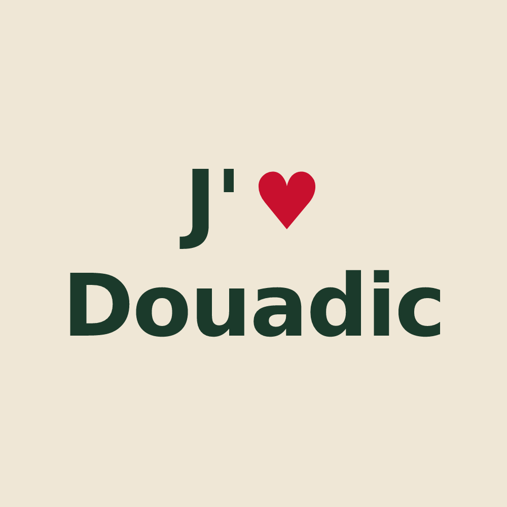 Tote bag personnalisé Douadic — design J'aime Douadic