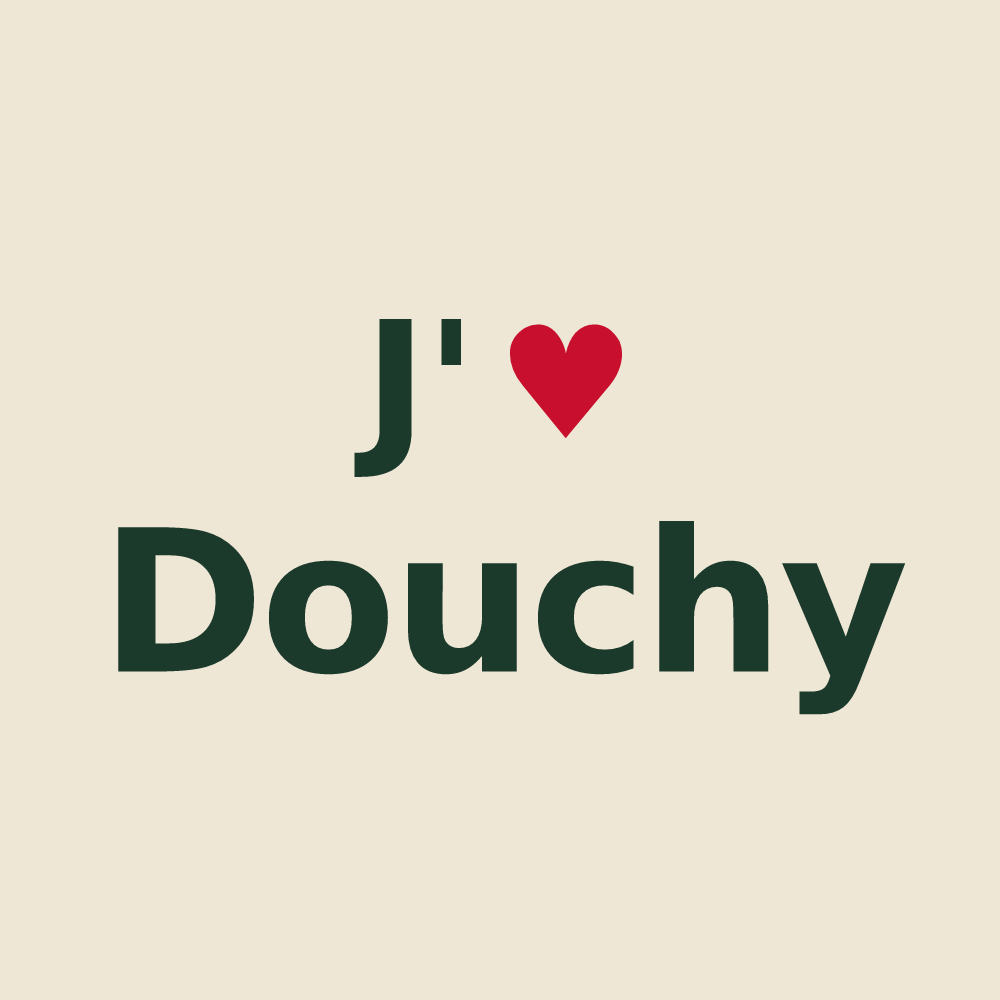 Tote bag personnalisé Douchy — design J'aime Douchy