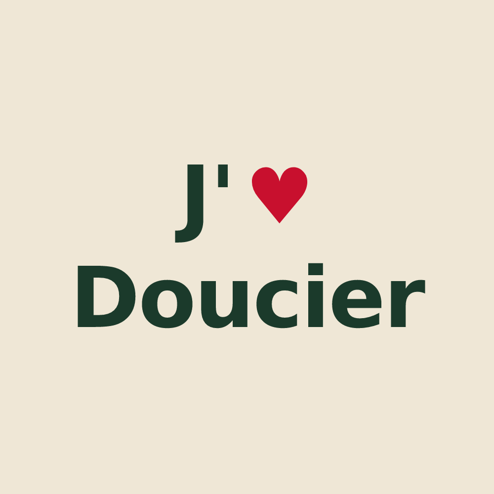 Tote bag personnalisé Doucier — design J'aime Doucier