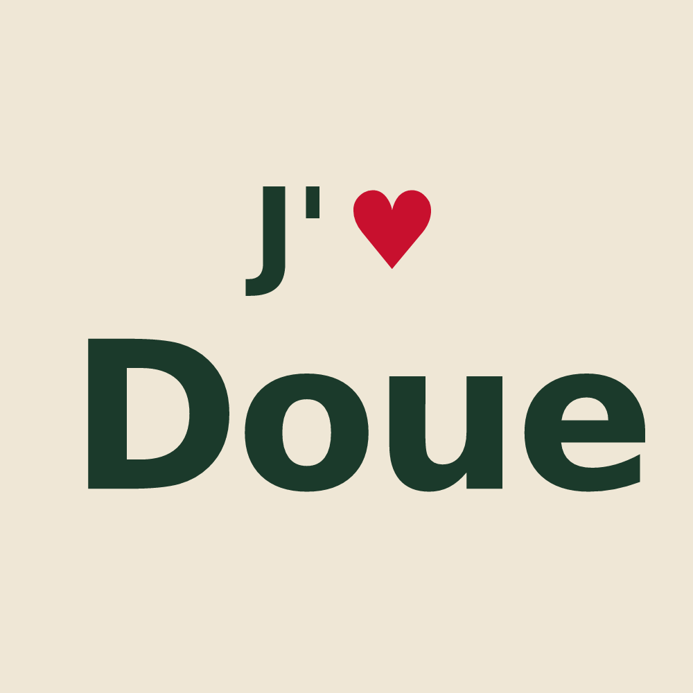 Tote bag personnalisé Doue — design J'aime Doue