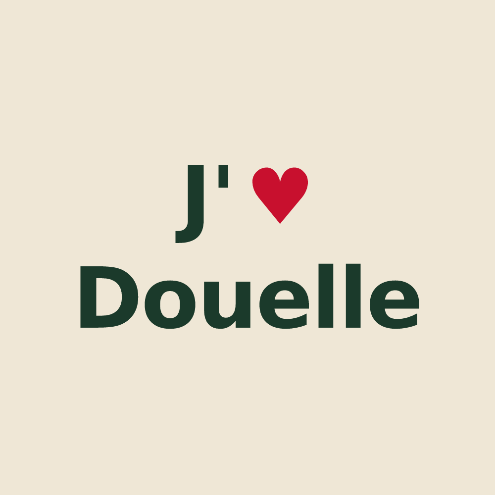 Tote bag personnalisé Douelle — design J'aime Douelle