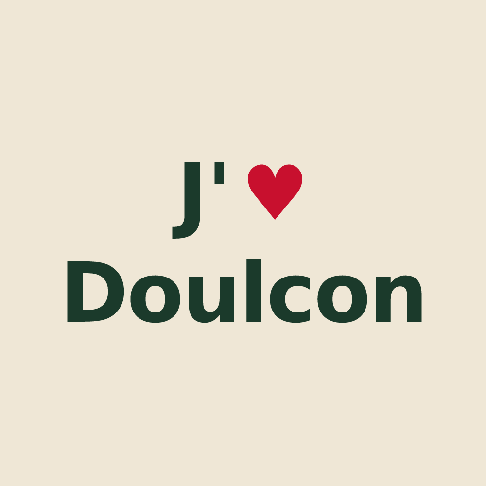 Tote bag personnalisé Doulcon — design J'aime Doulcon