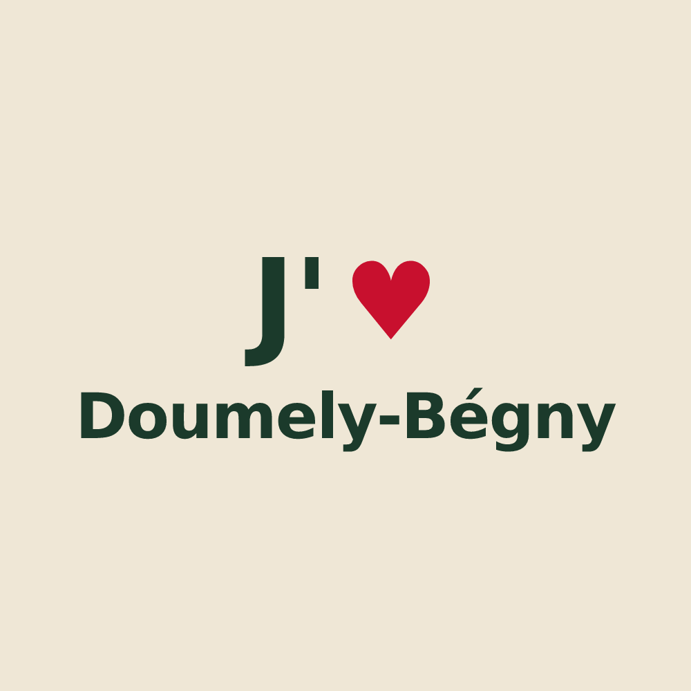 Tote bag personnalisé Doumely-Bégny — design J'aime Doumely-Bégny