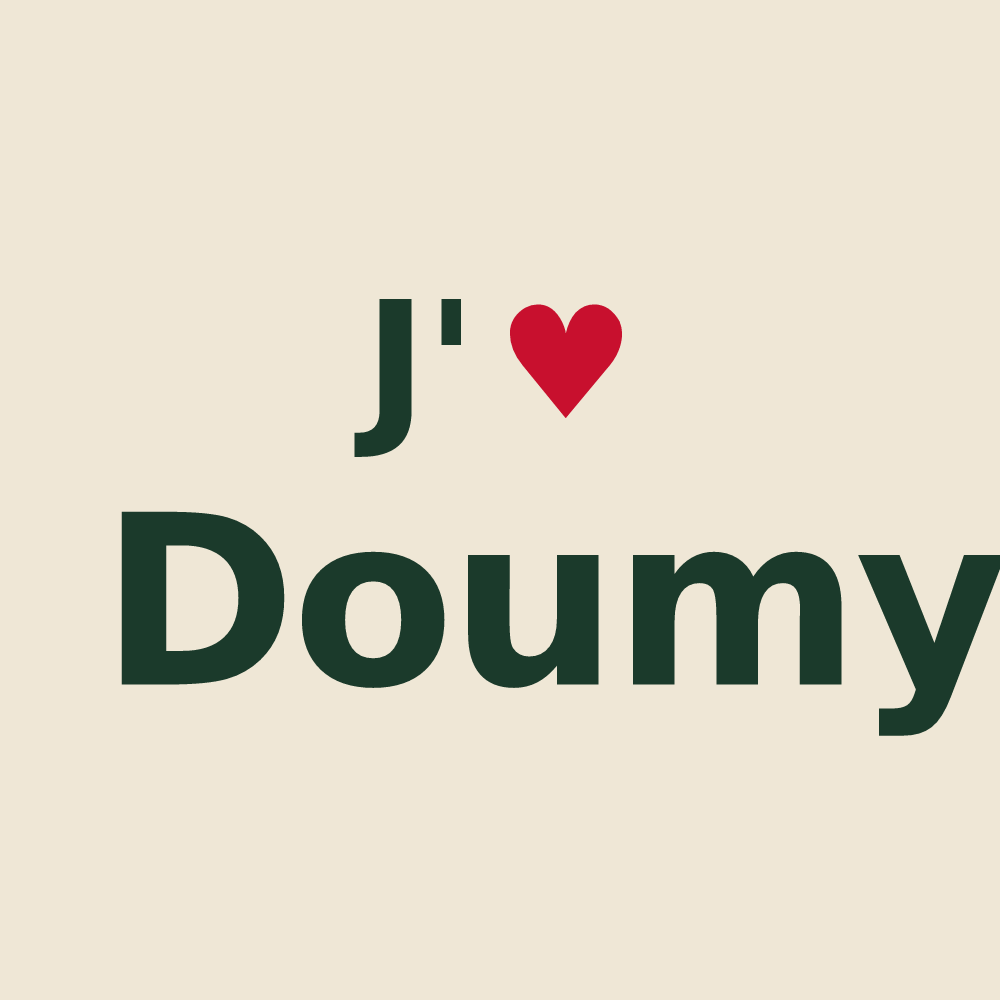 Tote bag personnalisé Doumy — design J'aime Doumy