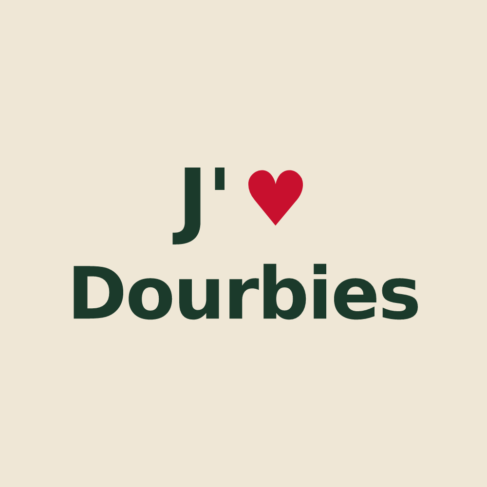 Tote bag personnalisé Dourbies — design J'aime Dourbies