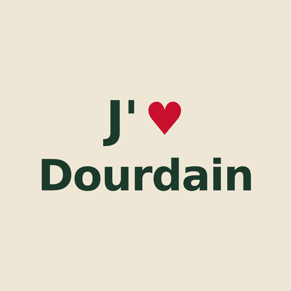 Tote bag personnalisé Dourdain — design J'aime Dourdain