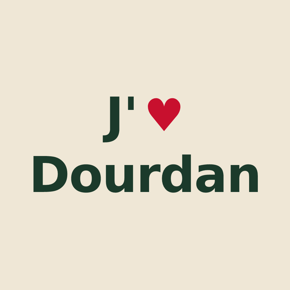 Tote bag personnalisé Dourdan — design J'aime Dourdan