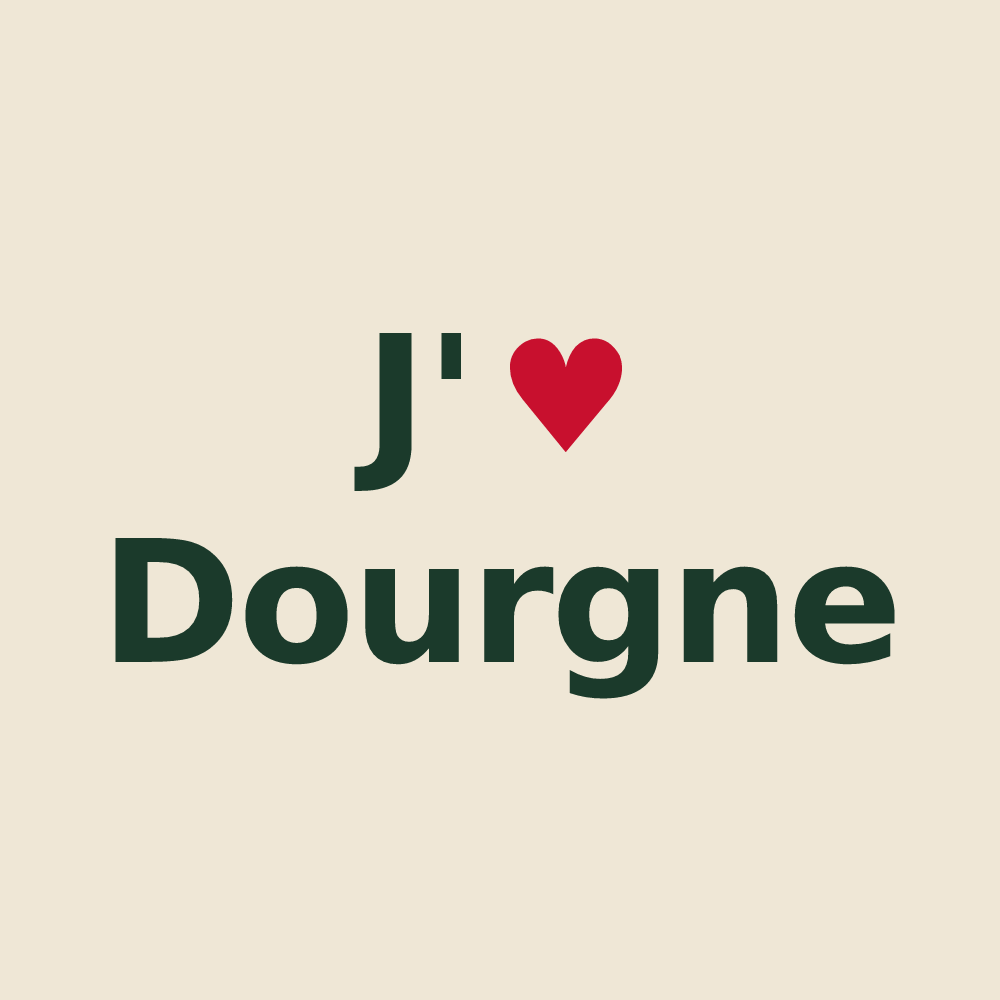 Tote bag personnalisé Dourgne — design J'aime Dourgne