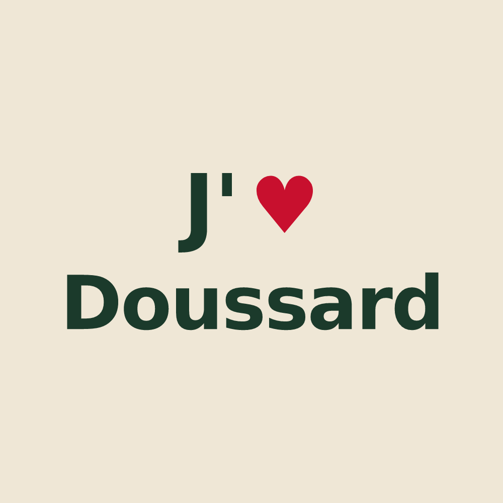 Tote bag personnalisé Doussard — design J'aime Doussard