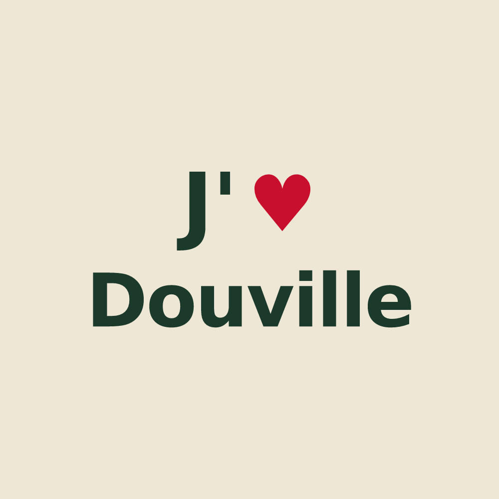 Tote bag personnalisé Douville — design J'aime Douville