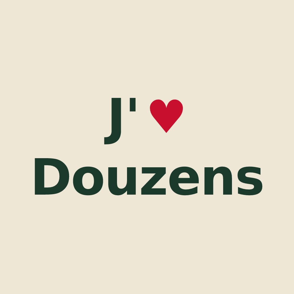 Tote bag personnalisé Douzens — design « J'aime Douzens » imprimé sur le tote bag