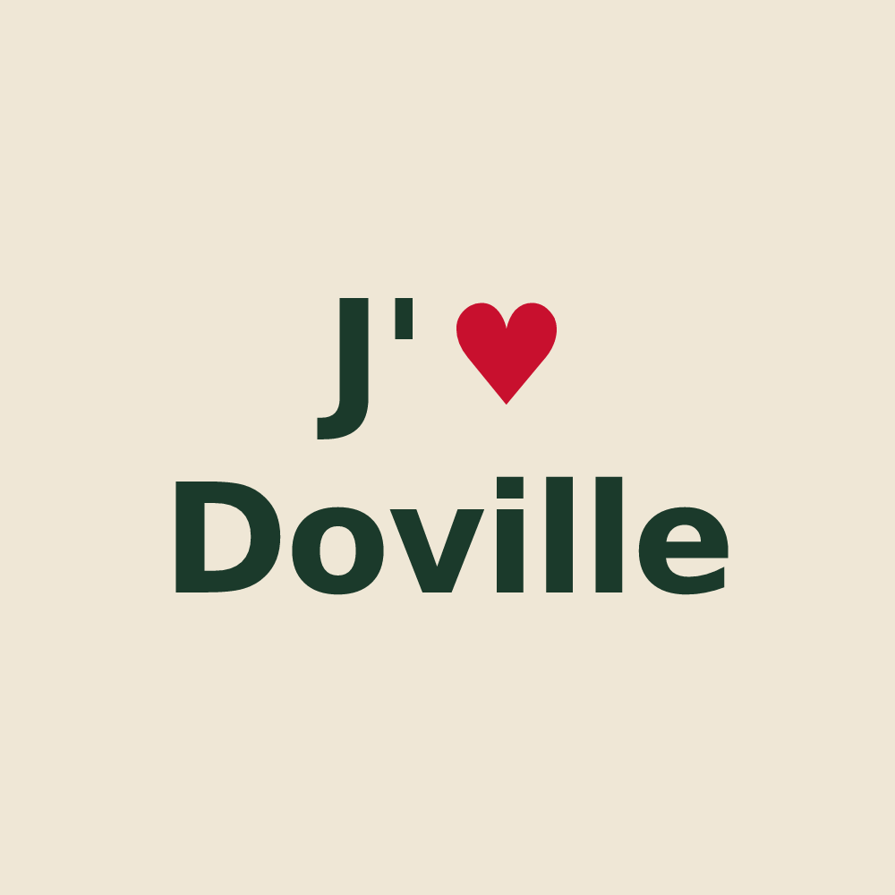 Tote bag personnalisé Doville — design J'aime Doville