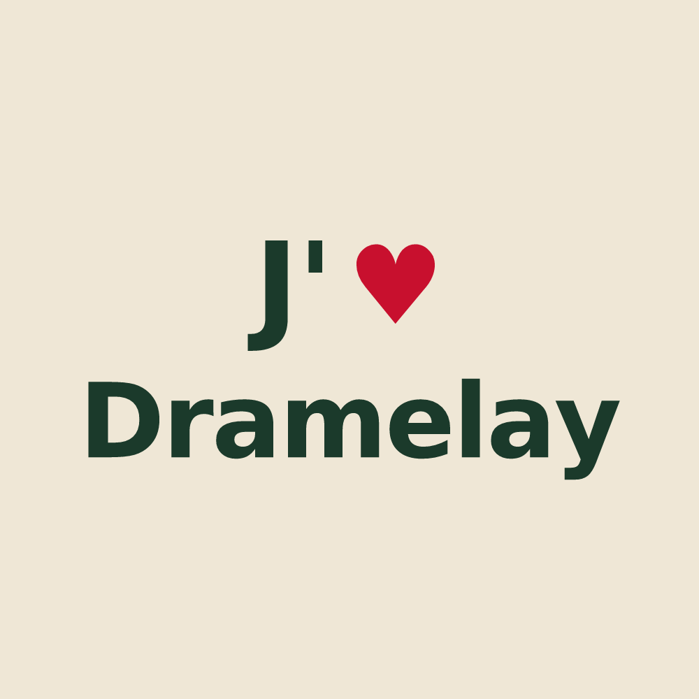 Tote bag personnalisé Dramelay — design J'aime Dramelay