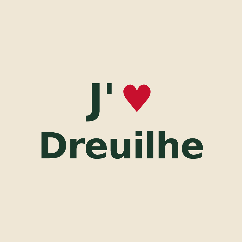 Tote bag personnalisé Dreuilhe — design J'aime Dreuilhe