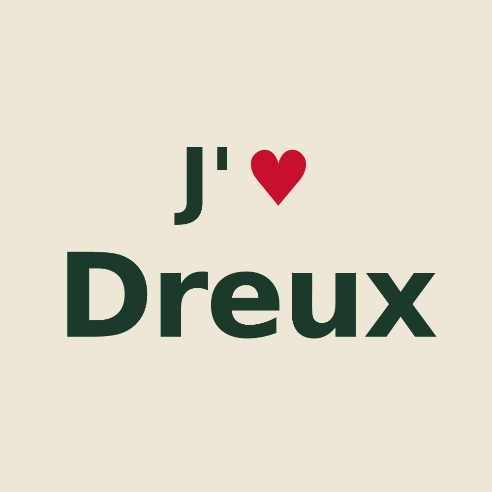 Tote bag personnalisé Dreux — design J'aime Dreux