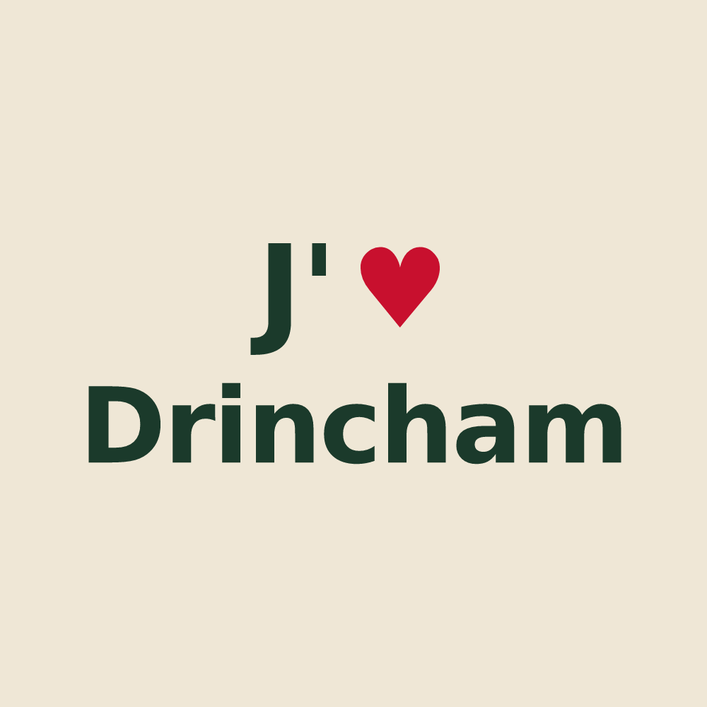 Tote bag personnalisé Drincham — design J'aime Drincham