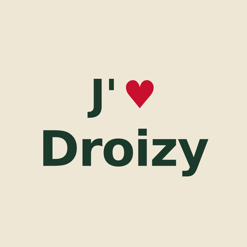 Tote bag personnalisé Droizy — design J'aime Droizy