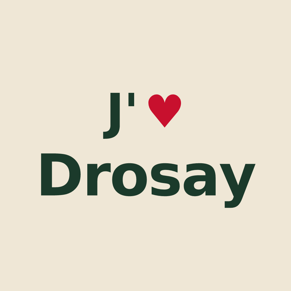 Tote bag personnalisé Drosay — design J'aime Drosay