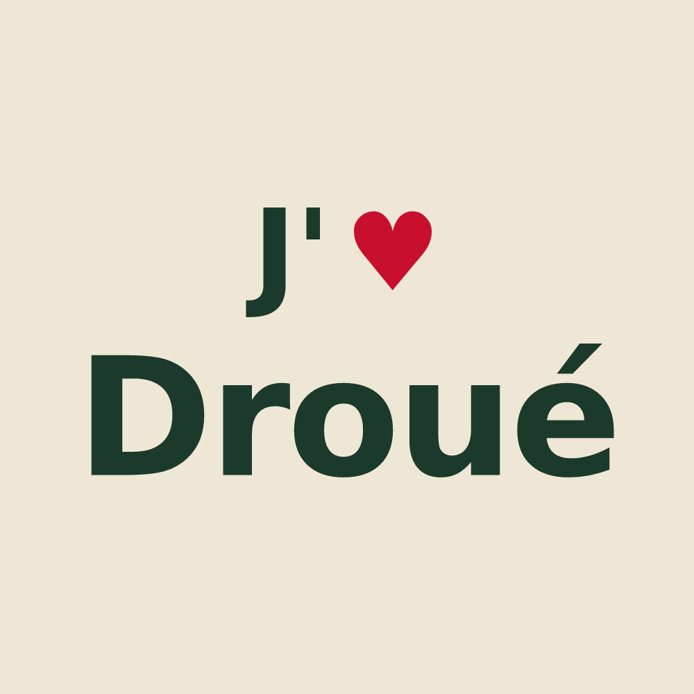 Tote bag personnalisé Droué — design J'aime Droué