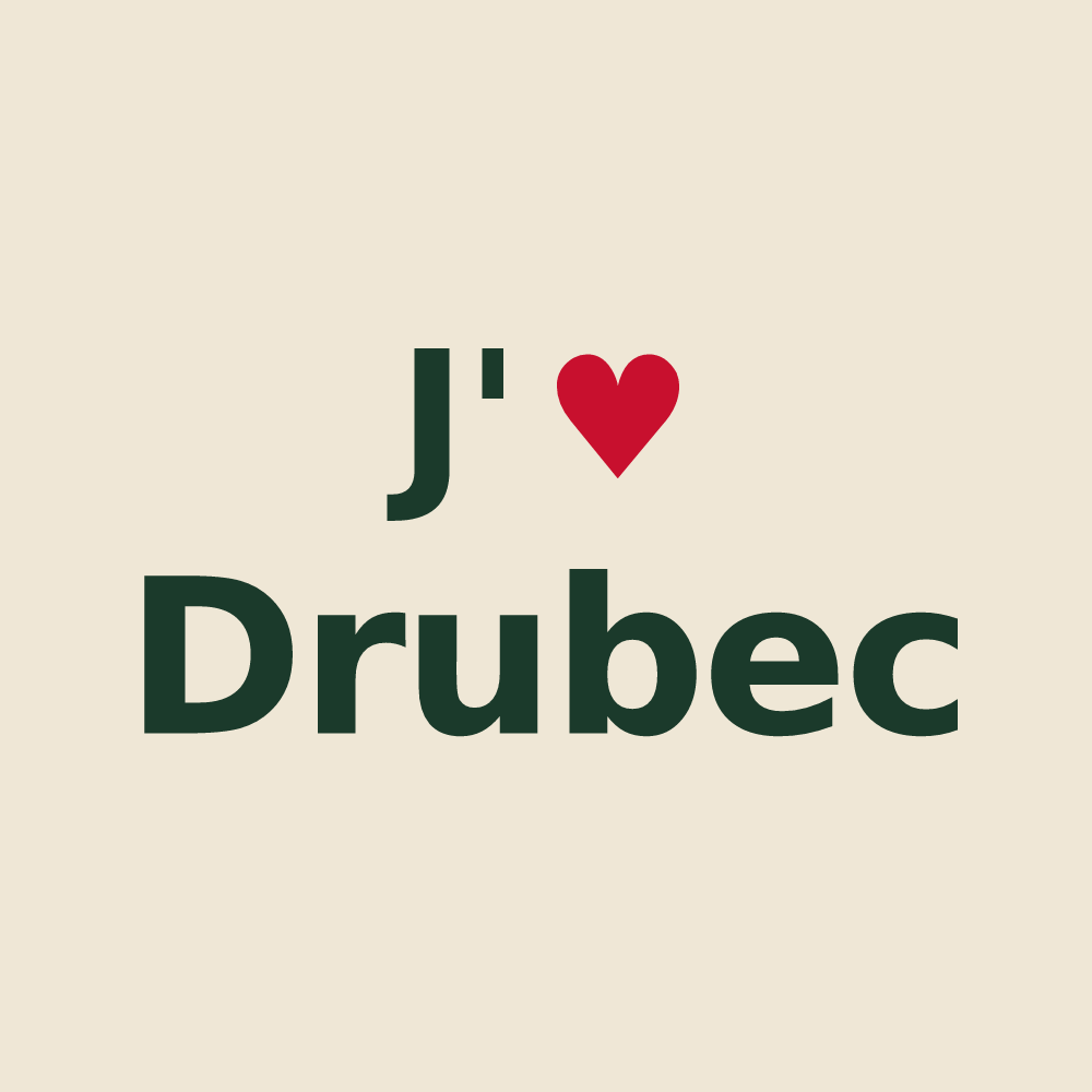Tote bag personnalisé Drubec — design J'aime Drubec