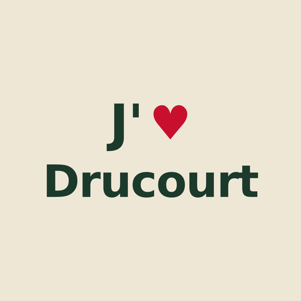 Tote bag personnalisé Drucourt — design J'aime Drucourt