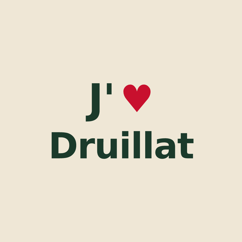 Tote bag personnalisé Druillat — design J'aime Druillat