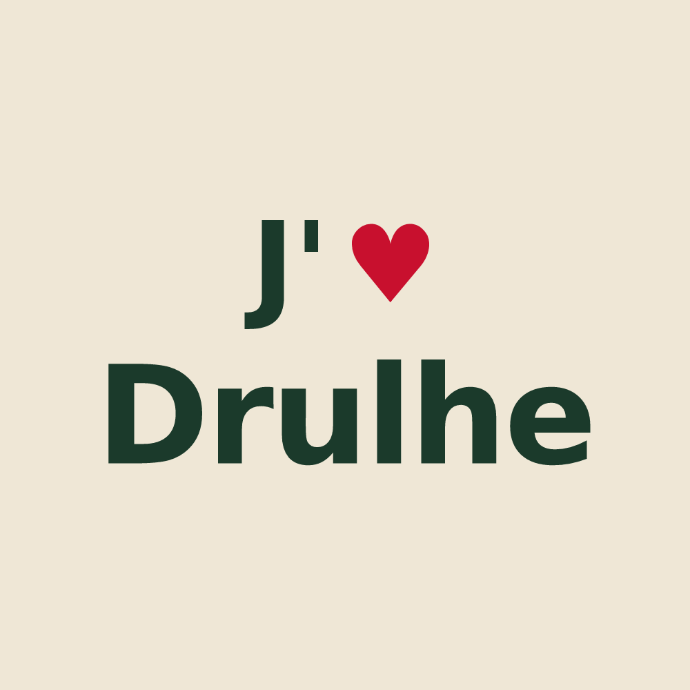Tote bag personnalisé Drulhe — design J'aime Drulhe