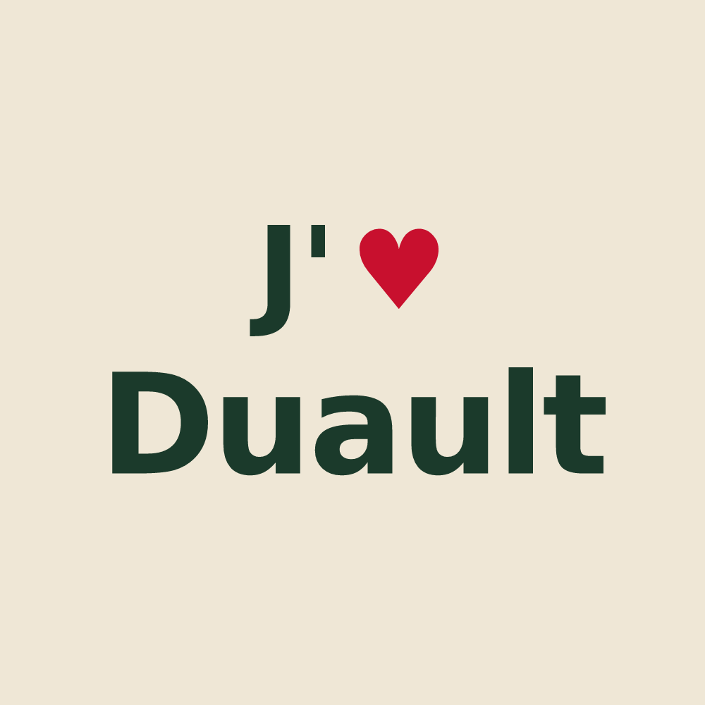 Tote bag personnalisé Duault — design J'aime Duault