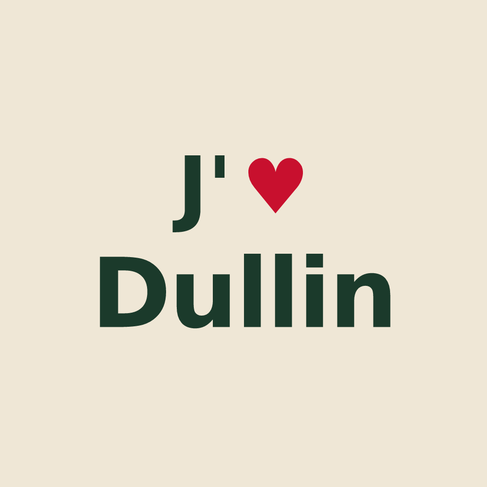 Tote bag personnalisé Dullin — design « J'aime Dullin » imprimé sur le tote bag