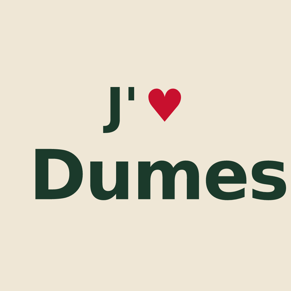 Tote bag personnalisé Dumes — design J'aime Dumes