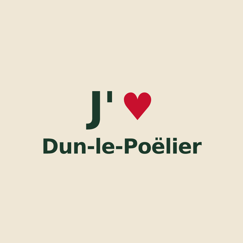 Tote bag personnalisé Dun-le-Poëlier — design J'aime Dun-le-Poëlier