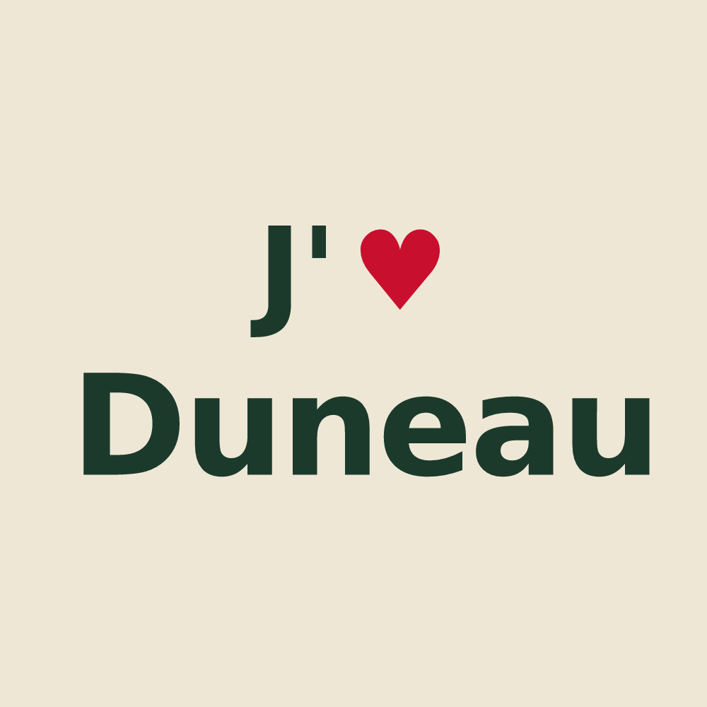 Tote bag personnalisé Duneau — design J'aime Duneau